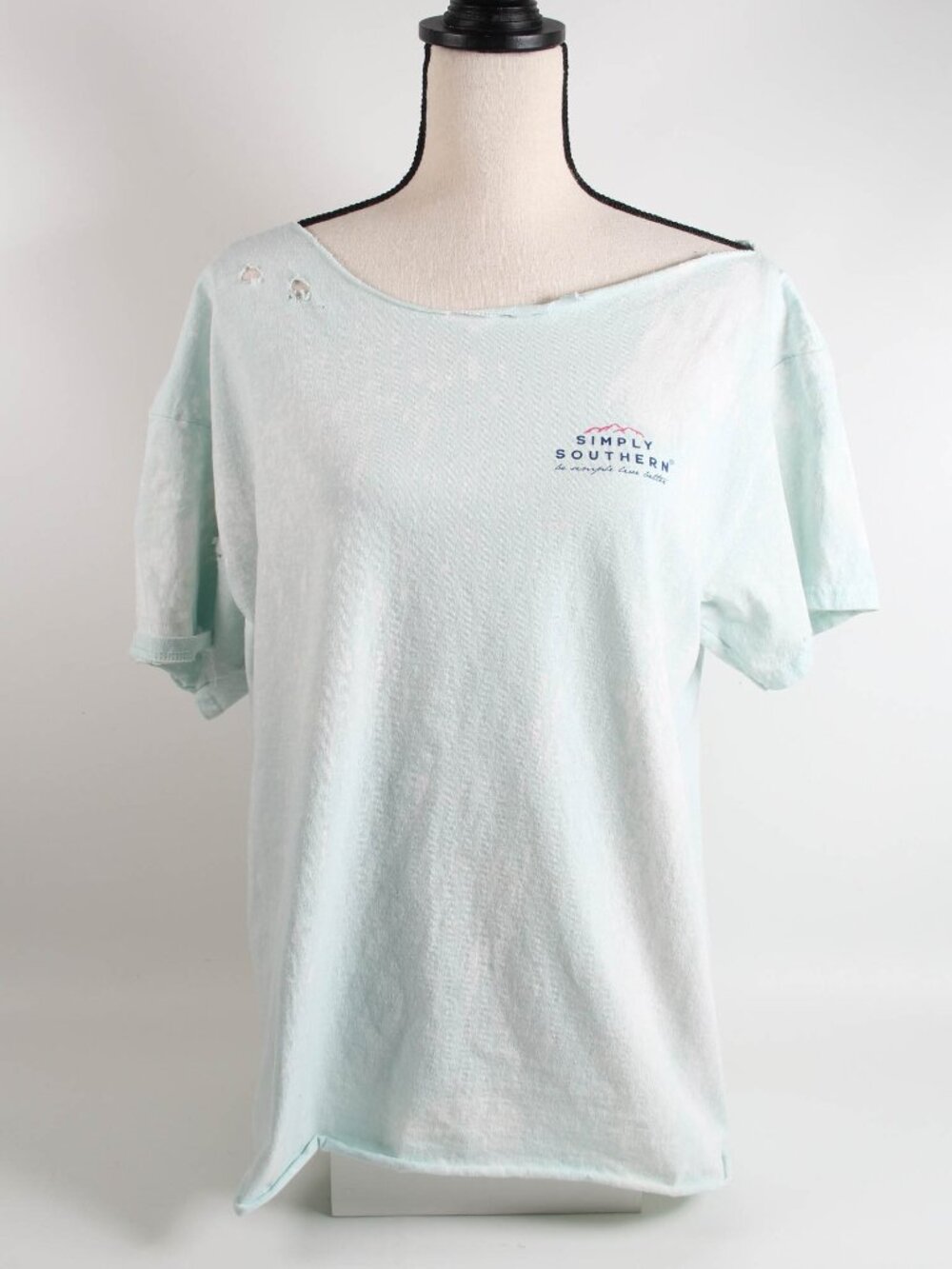 Simply Southern Distressed RV Graphic Tee Light Blue